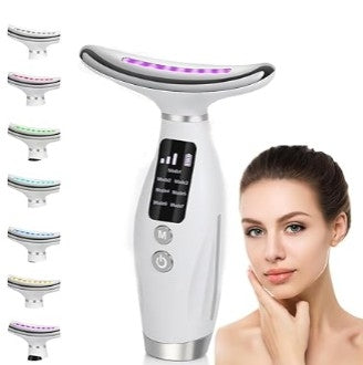LED Neck & Face Beauty Massager – Skin Tightening Anti-Wrinkle Device | Jawline Lifting & Double Chin Remover