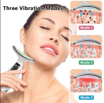 LED Neck & Face Beauty Massager – Skin Tightening Anti-Wrinkle Device | Jawline Lifting & Double Chin Remover